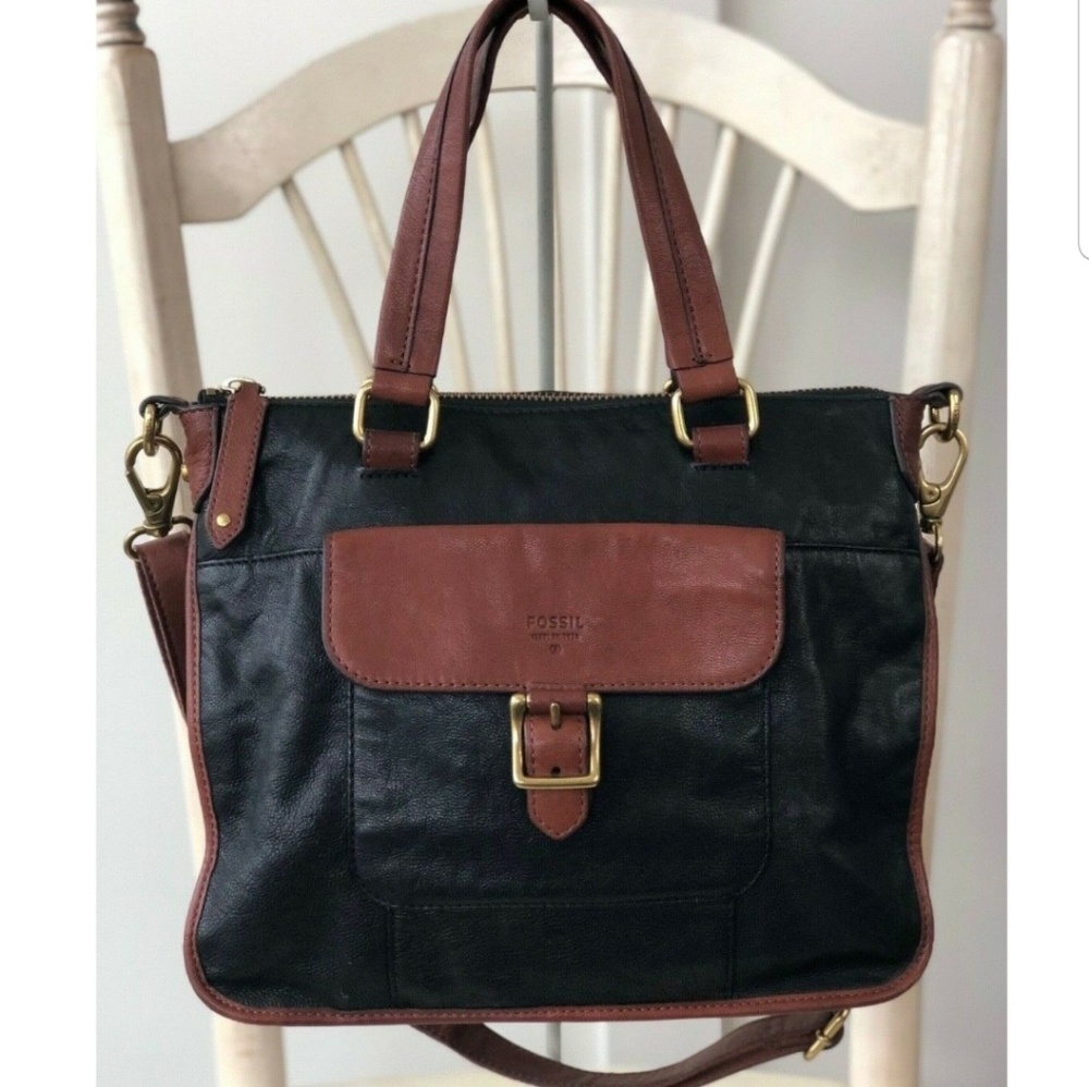 Fossil Becca Medium Leather Purse Tote Crossbody